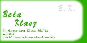 bela klasz business card